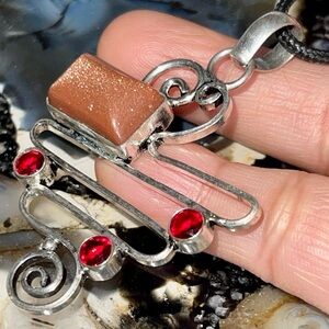 Sandstone Goldstone Pendant 2 1/4”